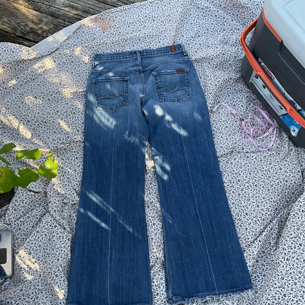 For all mankind 7 jeans in a medium blue wash 
Straight leg fit 
No flaws